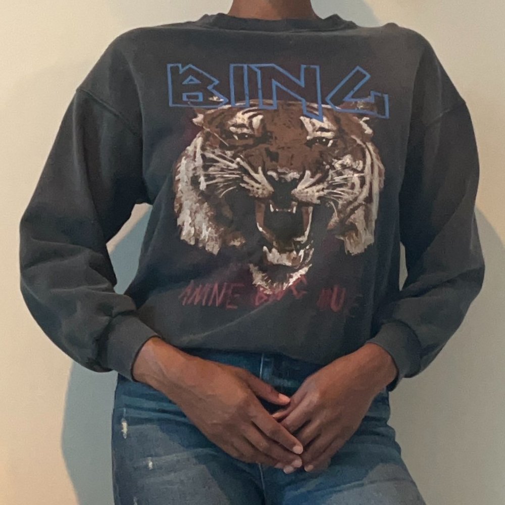 ANINE BING Tiger Sweatshirt - Black